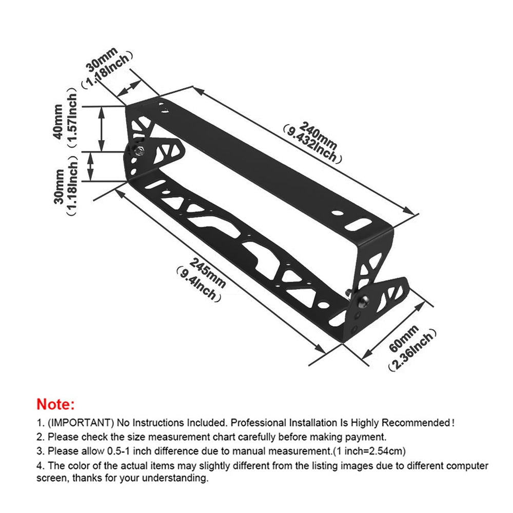 Universal aluminum car license plate frame holder