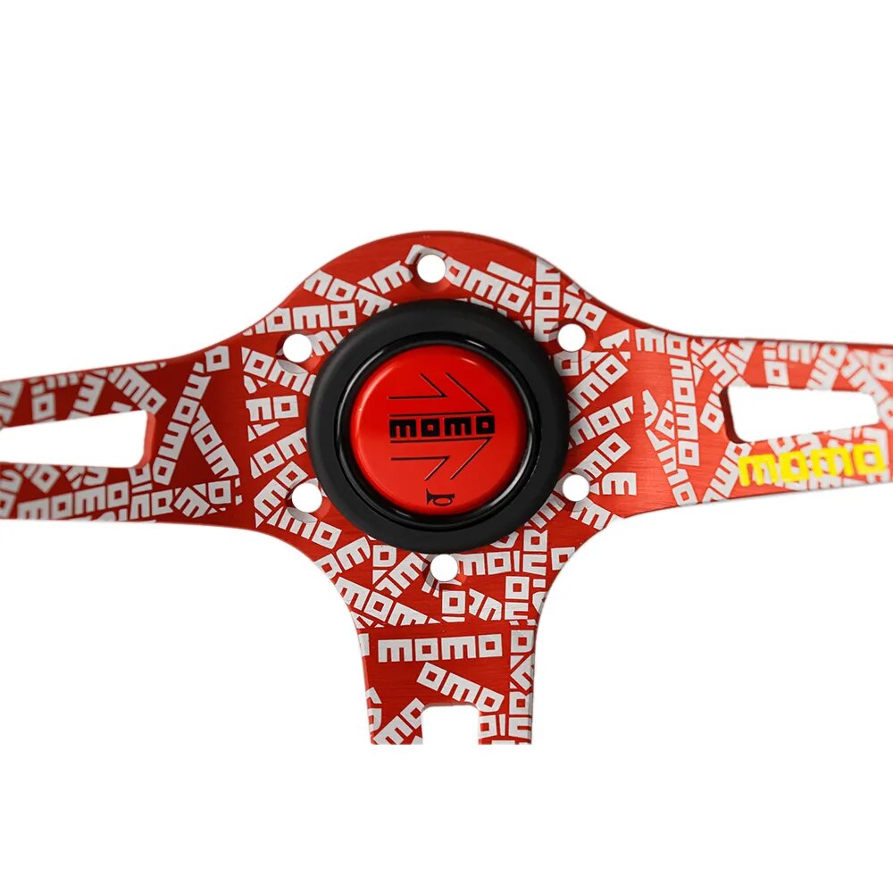 Racing sports steering wheel in MOMO style made of genuine leather