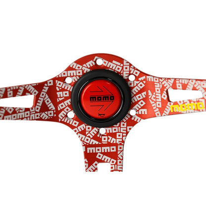 Racing sports steering wheel in MOMO style made of genuine leather