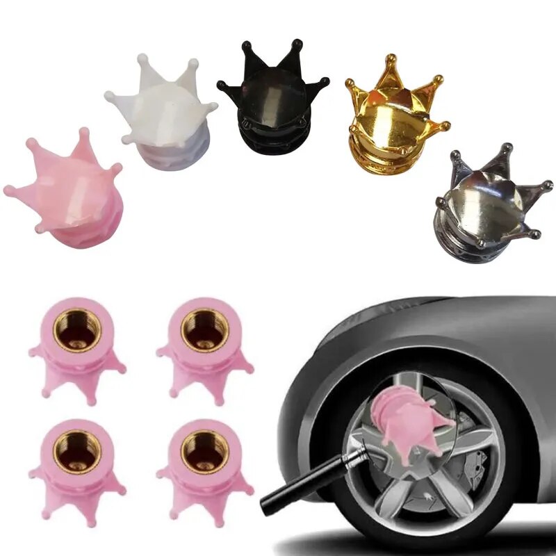 Tire valve cap with crown