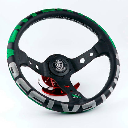 Vertex 1996 13inch Genuine Leather Embroidery Drift Sport Steering Wheel
