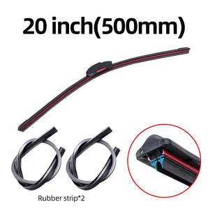 Universal soft double layer rubber car wipers