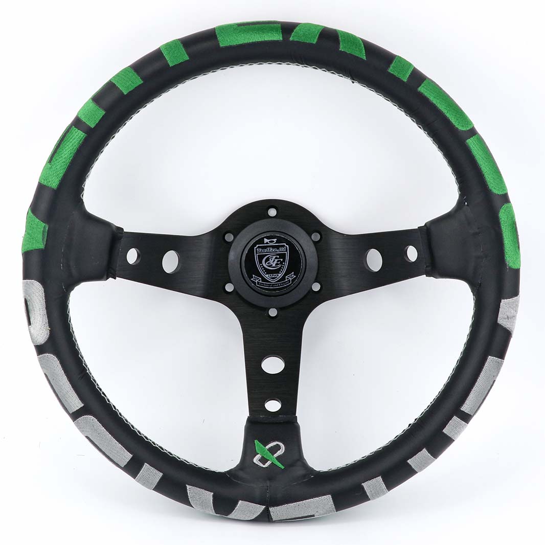 JDM Genuine Leather Embroidery Sport Steering Wheel Drift