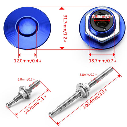 Universal buttons for car hood