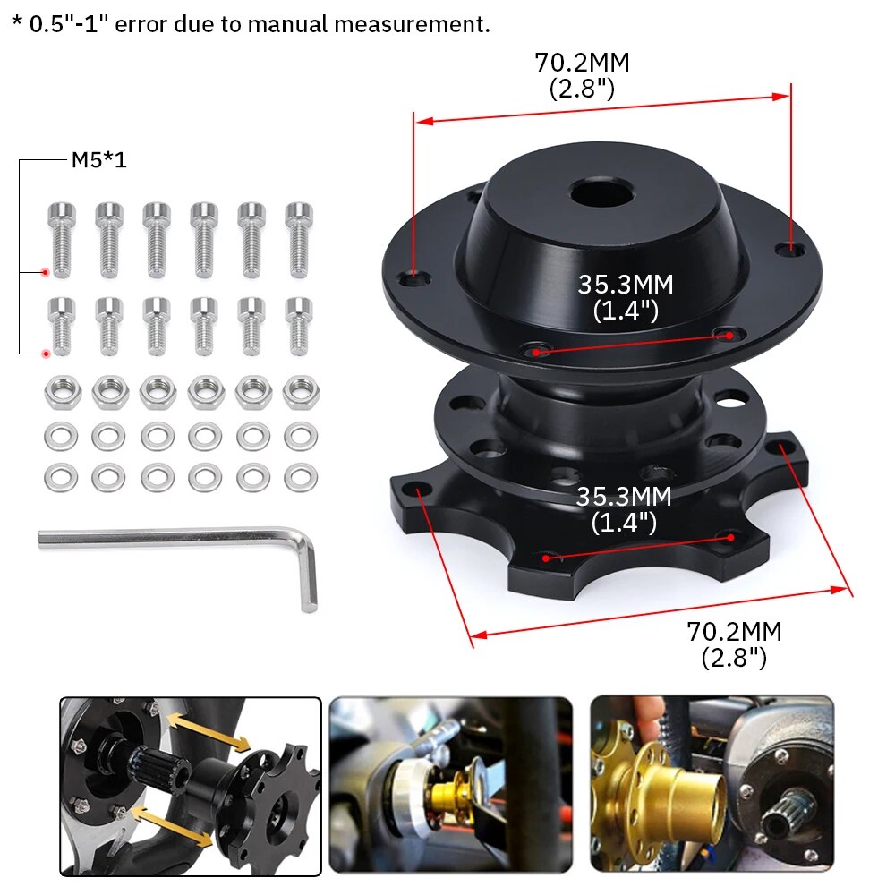 Guick release steering wheel hub adapter