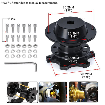 Guick release steering wheel hub adapter