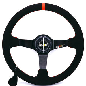 RALLIART black suede leather deep steering wheel