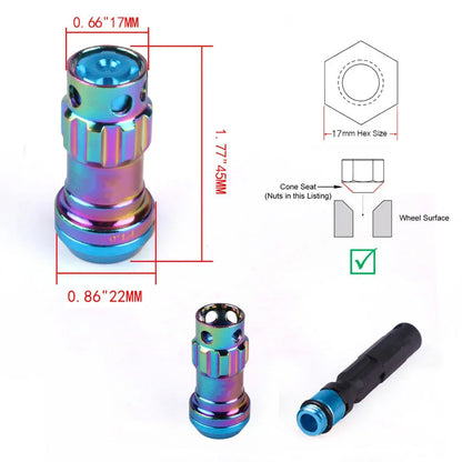 Wheel nuts with lock + 2 sets of safety keys