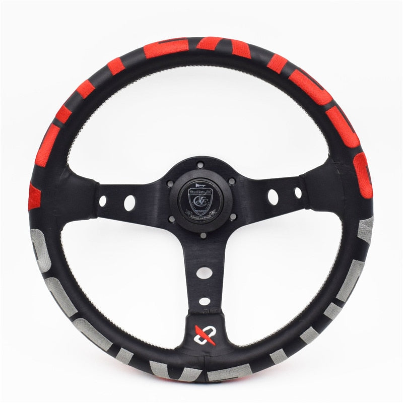 Vertex 1996 13inch Genuine Leather Embroidery Drift Sport Steering Wheel