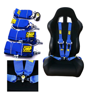 Universal race car seat belt with quick release buckle