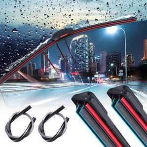 Universal soft double layer rubber car wipers