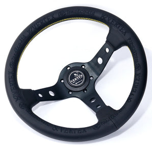 VERTEX KING 330mm jdm Racing Black Genuine Leather Drift Sport Steering Wheel