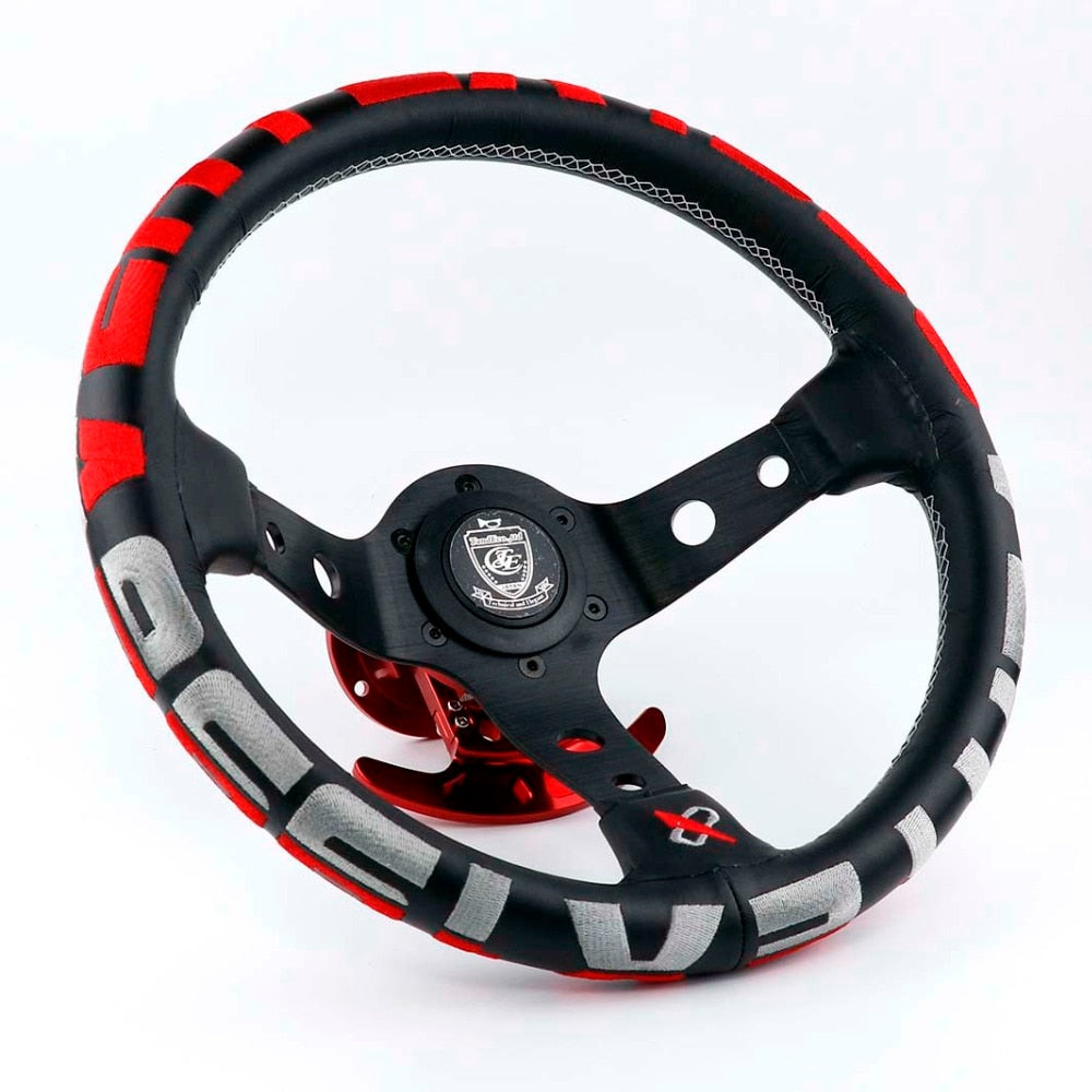 Vertex 1996 13inch Genuine Leather Embroidery Drift Sport Steering Wheel