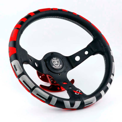 Vertex 1996 13inch Genuine Leather Embroidery Drift Sport Steering Wheel